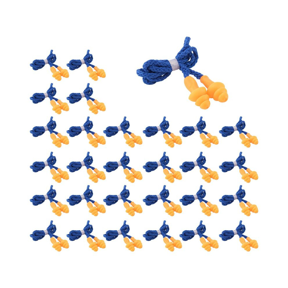 100 Pairs Individually Wrapped Non Toxic Soft Silicone Corded Ear Plugs Reusable Hearing Protection Rubber Earplugs 4712819337364