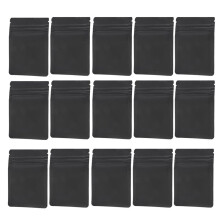 100 Pack Smell Proof Bags - 3 x 4 Inch Resealable Mylar Bags Foil Pouch Bag Flat Zipper Closure Bag Matte Black