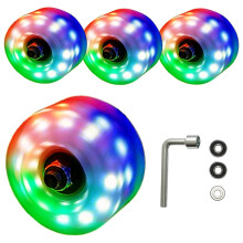 Rollen RollschuhräDer 4 Pack Licht Oben Leuchtende RäDer Farbige Draussen RäDer Zwei Reihiges Skaten Und Skateboard, Mehrfarbig