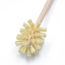 Toilet Brush, Wood Toilet Brush Made of Beechwood, Strong Jute Bristles with 360 Cleaning Power