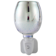 Fragrance Warmer Plug-in Safe Aromatherapy Heater Glass Wax Melt Warmer with 3D Fire-Work Effect Night Light UK Plug