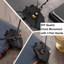 DIY Wall Clock Pendulum Movement Mechanism with 6 Pairs Hands Quartz Repair Shaft for Frameless Clock Replacement