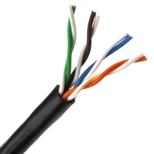 kenable External CAT5e Outdoor Use COPPER Ethernet Network Cable Reel UTP  50m Black 1