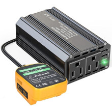 Till AC 300W Strömomvandlare för 18V 20V Batterier Bärbar Växelriktare för Elverktyg Dubbel USB Snabbladdning