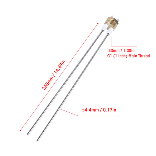 Wasserstandselektrodenprobe 2-polig PTFE Messing Edelstahl Boiler-Sensor 1