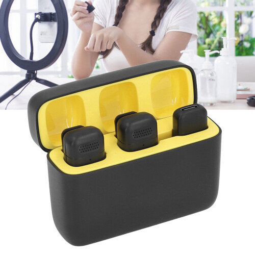 Micro lavalier sans fil 2,4 GHz, microphone de 150 mAh, étui