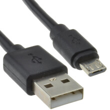 USB 2.0 A To MICRO B Data and Charging 24AWG Cable 0.15m 15cm Lead BLACK