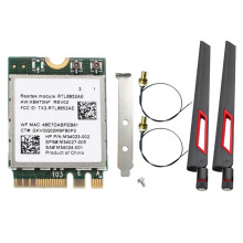 RTL8852AE WiFi 6 Network Card with 10dBi External Antenna 1800M Wireless WiFi Module M.2 NGFF Adapter for Windows 10 11