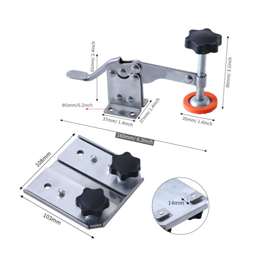 Stainless Steel Hold Down Clamp for Wooden Projects, Quick Press 1