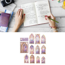 10 Stück holografischer Scrapbook-Aufkleber 3D PET, leuchtende Farbe Lila