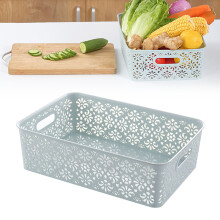 Large Plastic Hollow Out Storage Bin 34x23x10cm, Office Organizer