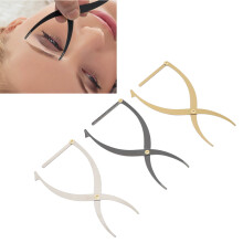 3 Stück Edelstahl-Augenbrauen-Schablonen-Linealset für Microblading, Silber Schwarz Gold