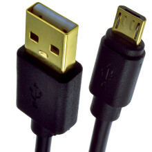 GOLD USB 2.0 A To MICRO B FAST CHARGER and Sync Cable 24AWG 0.15m BLACK
