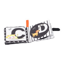Black & White Baby Cloth Book with Rattling Letters, Interactive Early Learning Toy