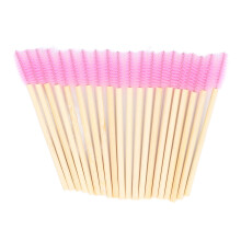 100PCS Eco Friendly Bamboo Handle Eyelash Brushes for Makeup