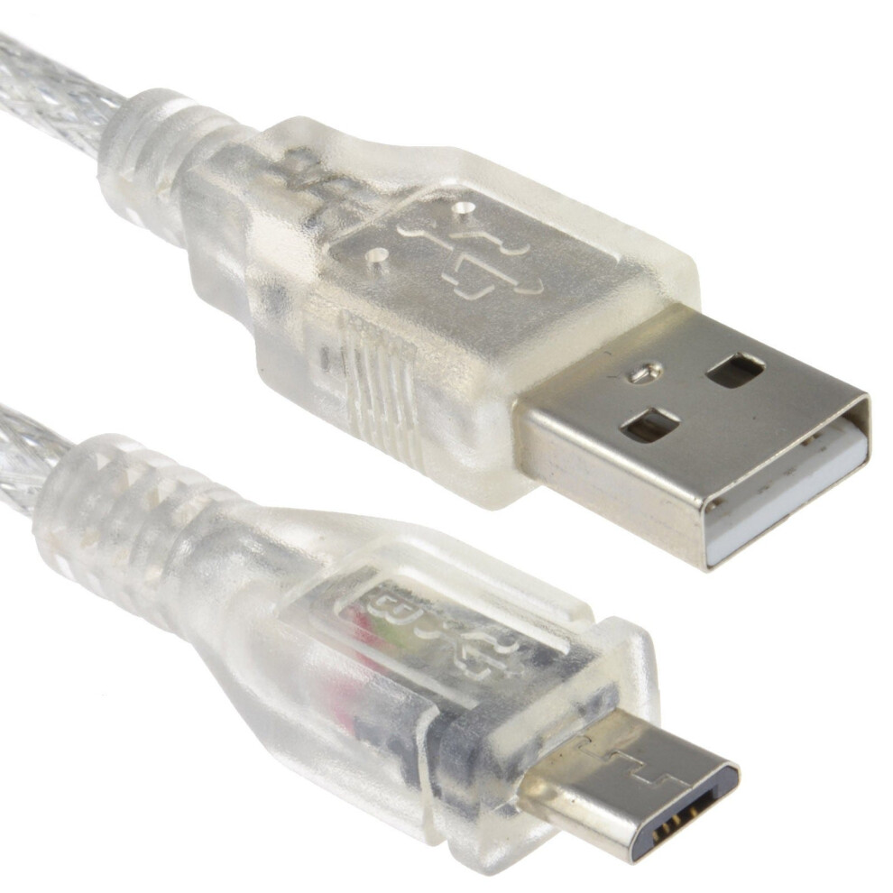 Kenable Clear Usb 2.0 A To Micro B Data And Charger Cable 24Awg 3M With Ferrite