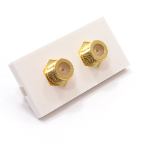 kenable Ready Made Faceplate Module Twin F Type Satellite Panel Mount Stub