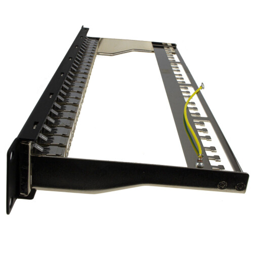 kenable 24 Port RJ45 CAT6A SHIELDED Through Keystone Coupler Patch Panel with Back Bar 2