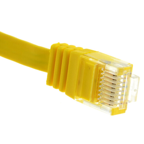 kenable FLAT CAT6 Ethernet LAN Patch Cable Low Profile GIGABIT RJ45 15m YELLOW 2
