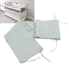 Baby Blue Crib Liner Bumper, 190cm Safe Bed Guard for Kids