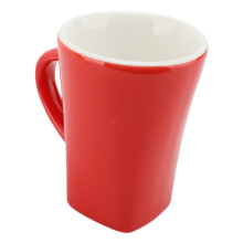 Keramik-Schokoladen-Schmelzmug mit Gabel, Rot, 360g