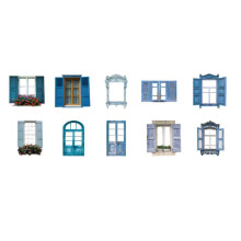 10 Stück Stoffpapier Fensterrahmen-Aufkleber für Tagebuch- und Scrapbooking
