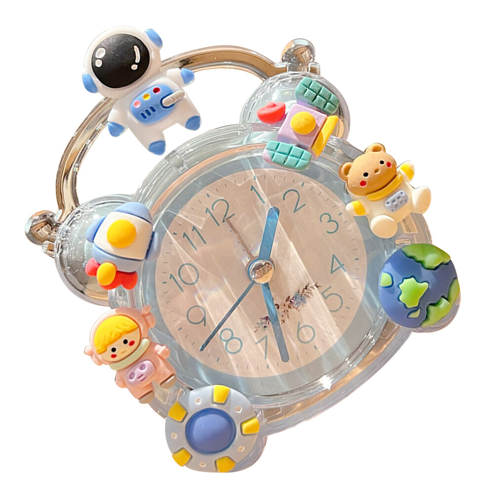 Spaceman Desk Cartoon Alarm Clock Abs 1 X Aa Blue
