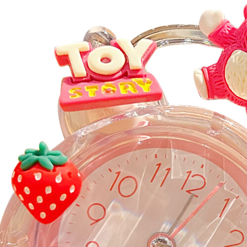Pink Bear Cartoon Alarm Clock - 1xAA Portable Desk 2