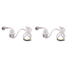 2X FI Circuit Breaker Socket Residual Current Circuit Breaker Plug with Cable,Personal Protection Adapter EU Plug White