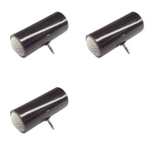 3X Speaker 3.5mm Portable Speaker Amplified Speaker Plug and for Mobile Phones and Tablets Black