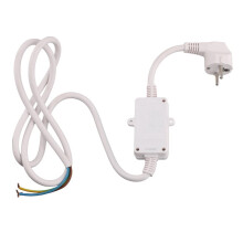 2X FI Circuit Breaker Socket Residual Current Circuit Breaker Plug with Cable,Personal Protection Adapter EU Plug White
