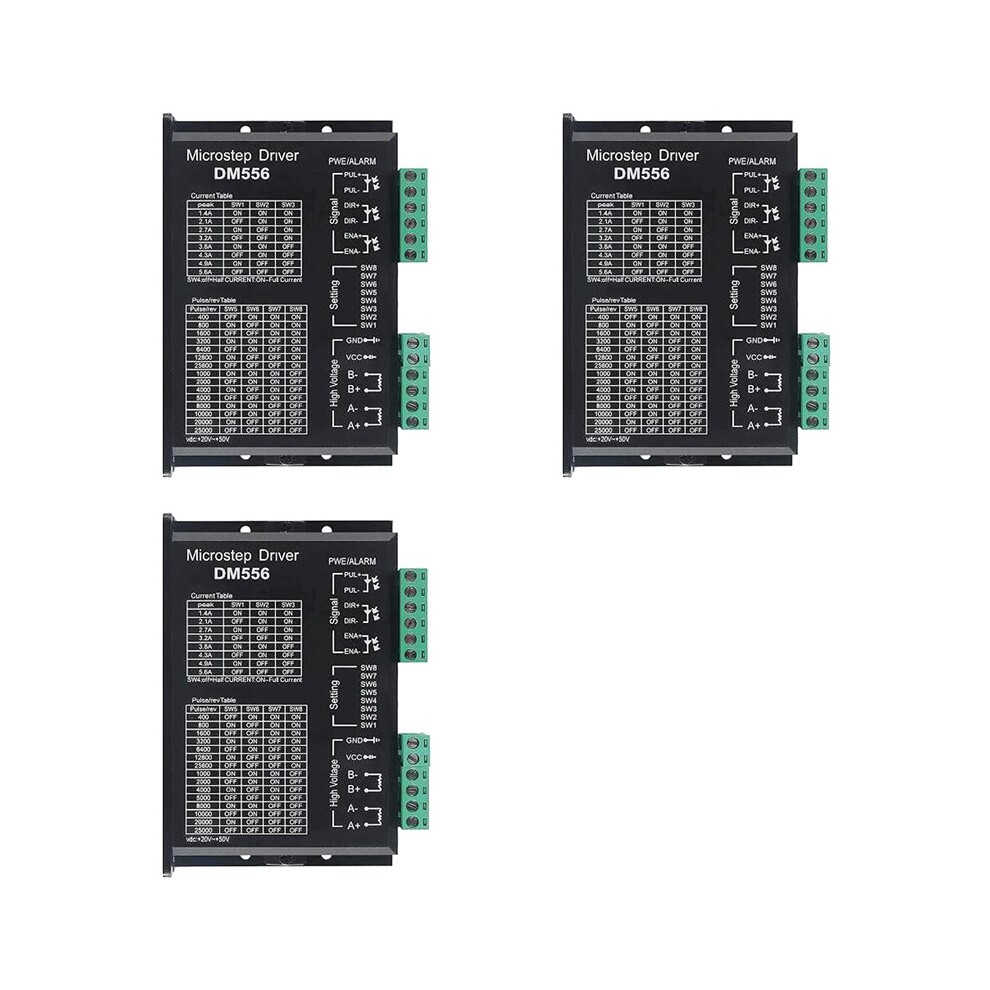 3X Dm556 Cnc Digital Stepper Motor Driver 2-Phase Stepper Motor Driver 20-50V Max 5.6A 128 Subdivision For Motor 6034127433117
