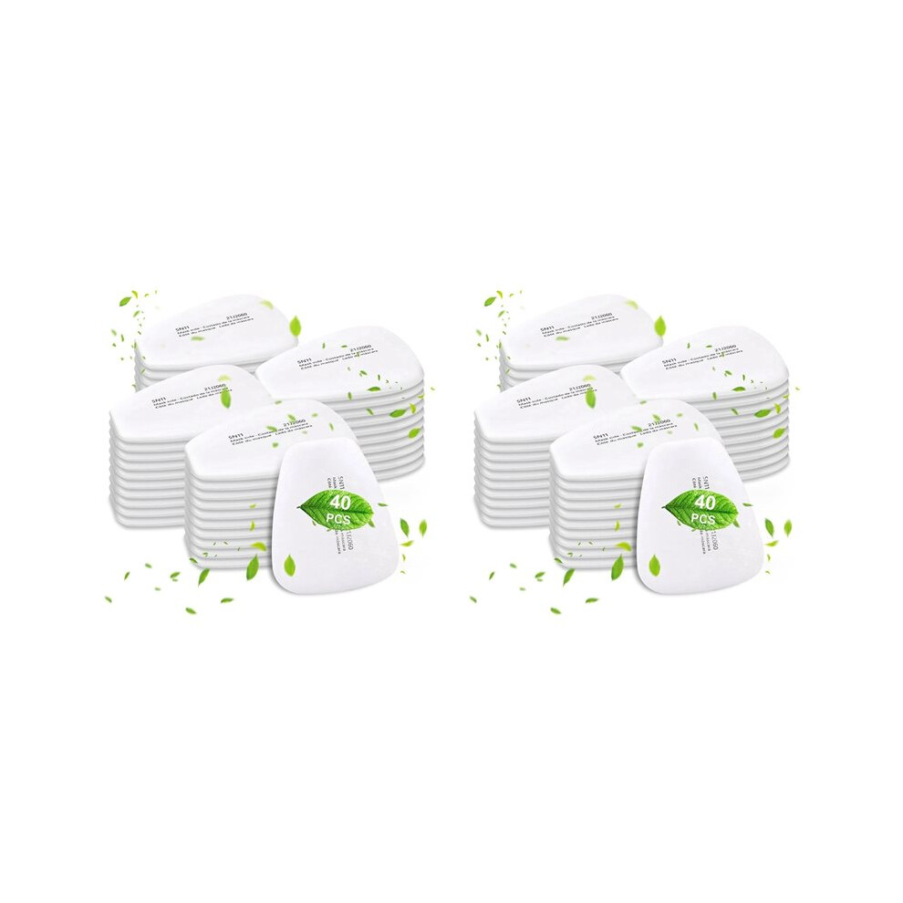 80Pcs 5N11 Respirator Filter Cotton, Replacement Particulate Filter Cotton For 6200, 6502, 7502, 6800, And Ff402 Series 6034120158673