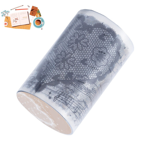 Reusable PET Roll Sticker with Lace Pattern for DIY Scrapbooking 30g 2