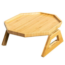 Sofa-Armlehnentablett, Klappbarer Sofatisch Aus Holz und Bambus Zur Verwendung für Essen/Fernbedienung/Getränke/Telefon (Rund, Quadratisch) B