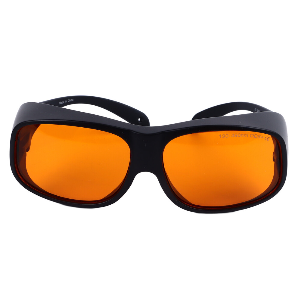 Safety Goggles Black Frame Orange Lens 190-490Nm Od5 Light Blocking 4651386560754