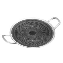 Stainless Steel Grill Pan for Outdoor BBQ, Camping,BBQ, Compatible with Induction Stove & Burner Stainless Steel