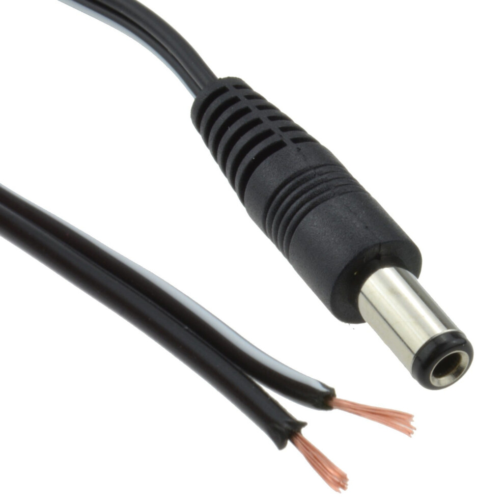 Kenable 2.5Mm X 5.5Mm Male Dc Plug To Bare Ended Power Cable 2M