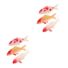 6Pcs Multi PVC Plastic Goldfish Set Realistic Floating Fish Tank Decor