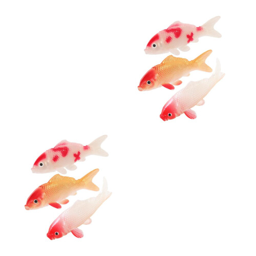 6Pcs Multi PVC Plastic Goldfish Set Realistic Floating Fish Tank Decor