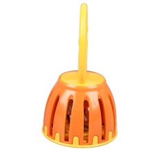 Handled Cage Bell Babies Rattle Orff Plastic Kids Musical Toy W215 Orange Yellow