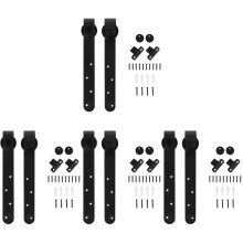 4Sets Barn Door Hardware Kit Mini Sliding Cabinet Door Roller Black
