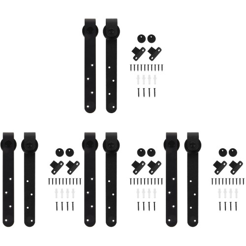 4Sets Barn Door Hardware Kit Mini Sliding Cabinet Door Roller Black