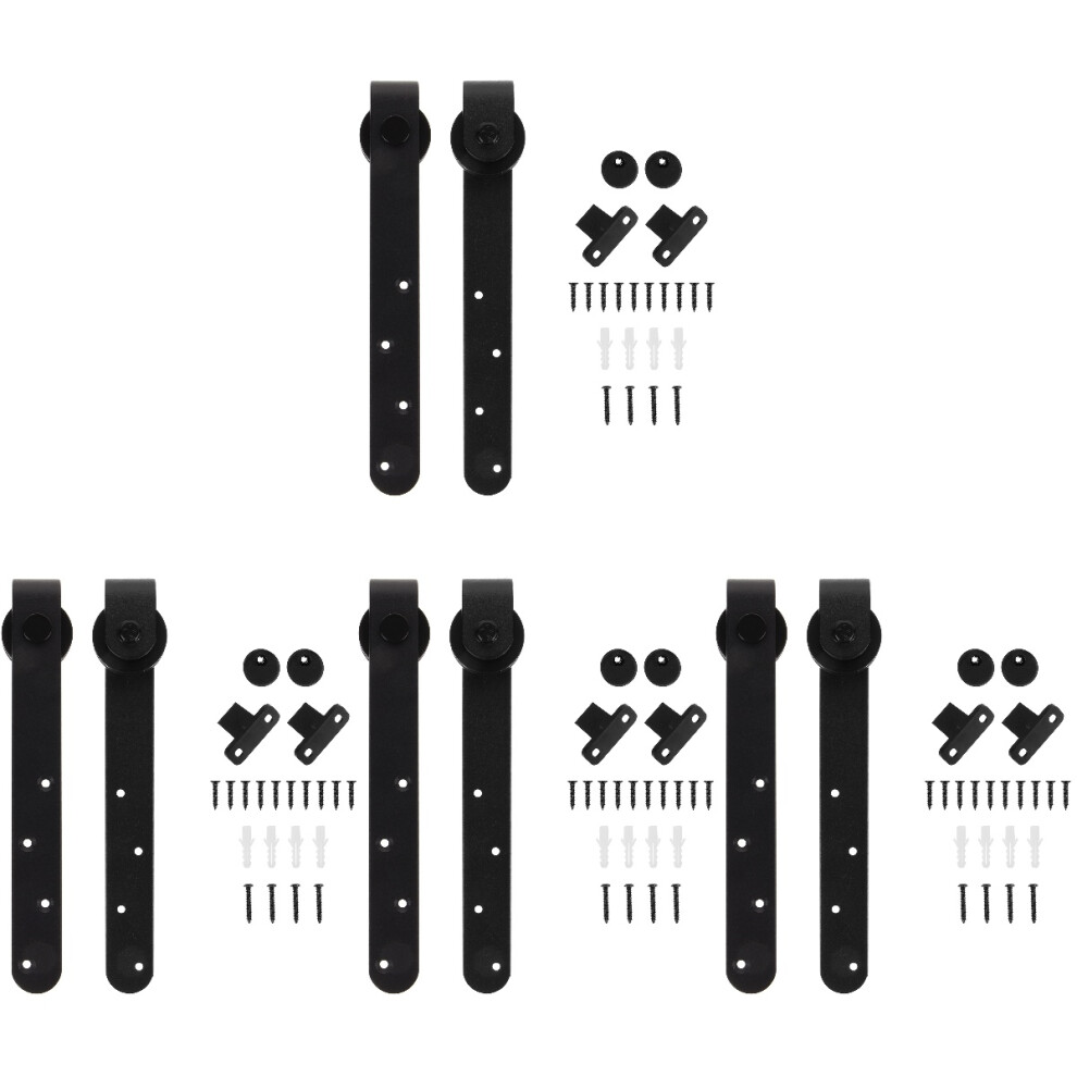 4Sets Barn Door Hardware Kit Mini Sliding Cabinet Door Roller Black 3701566722333