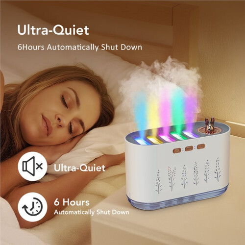 700ml Luftfuktare USB Eterisk Olja Diffuser Aromaterapi Mist Maker Luftfuktare för Bil Hem Sovrum med Timer 2
