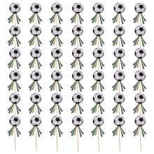 42Pcs Soccer Ball Party Cupcake Toppers Lightweight Durable Cake Decor