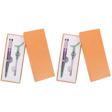 2Sets Multi-Color Eyelash Applicator Tweezers and Lash Clips for Women