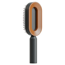 (Black gold) Self Cleaning Hair Brush For Women One-key Cleaning Hair Loss Airbag Massage Scalp Comb Anti-Static Hairbrush