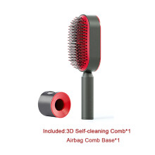 (Set A) Self Cleaning Hair Brush For Women One-key Cleaning Hair Loss Airbag Massage Scalp Comb Anti-Static Hairbrush