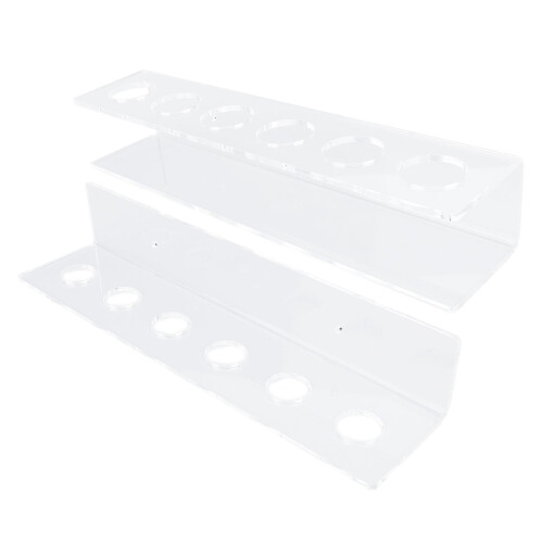 Wall Mounted Clear Acrylic Pool Cue Rack - Holds 6 Cues Space Saving Design